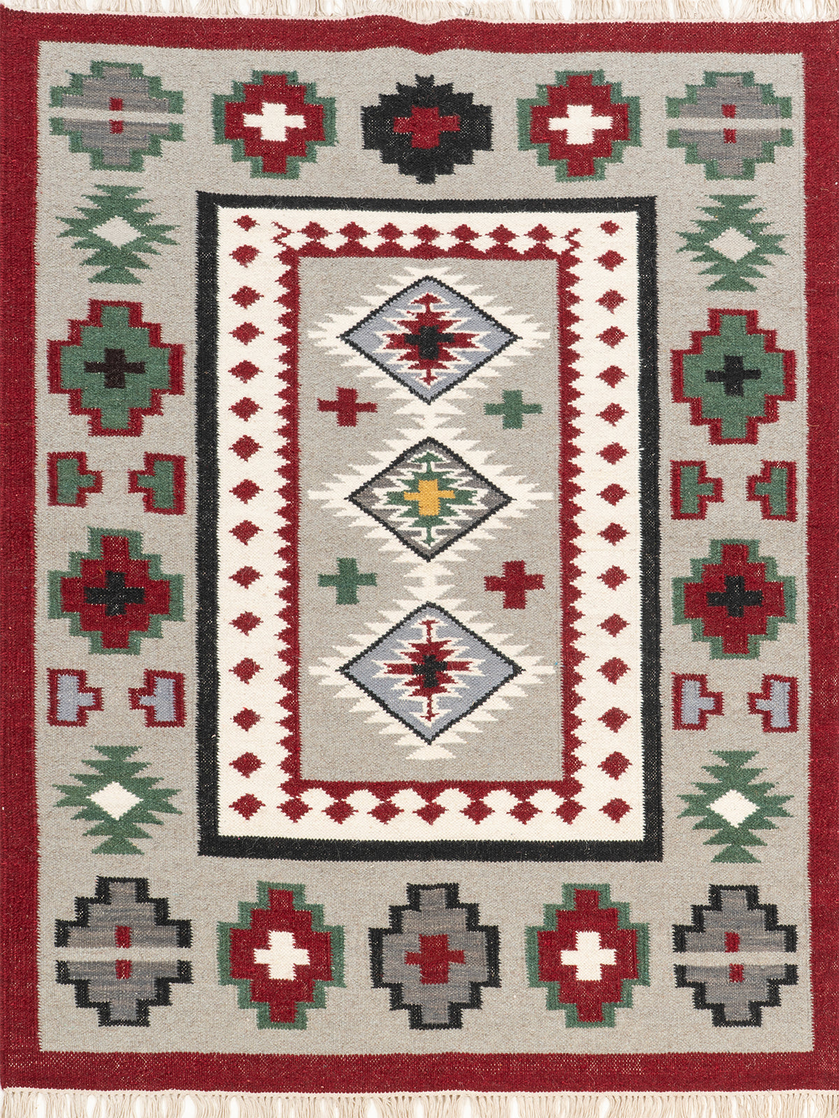 The Rustic Medallion Rug wool rug in brown tones