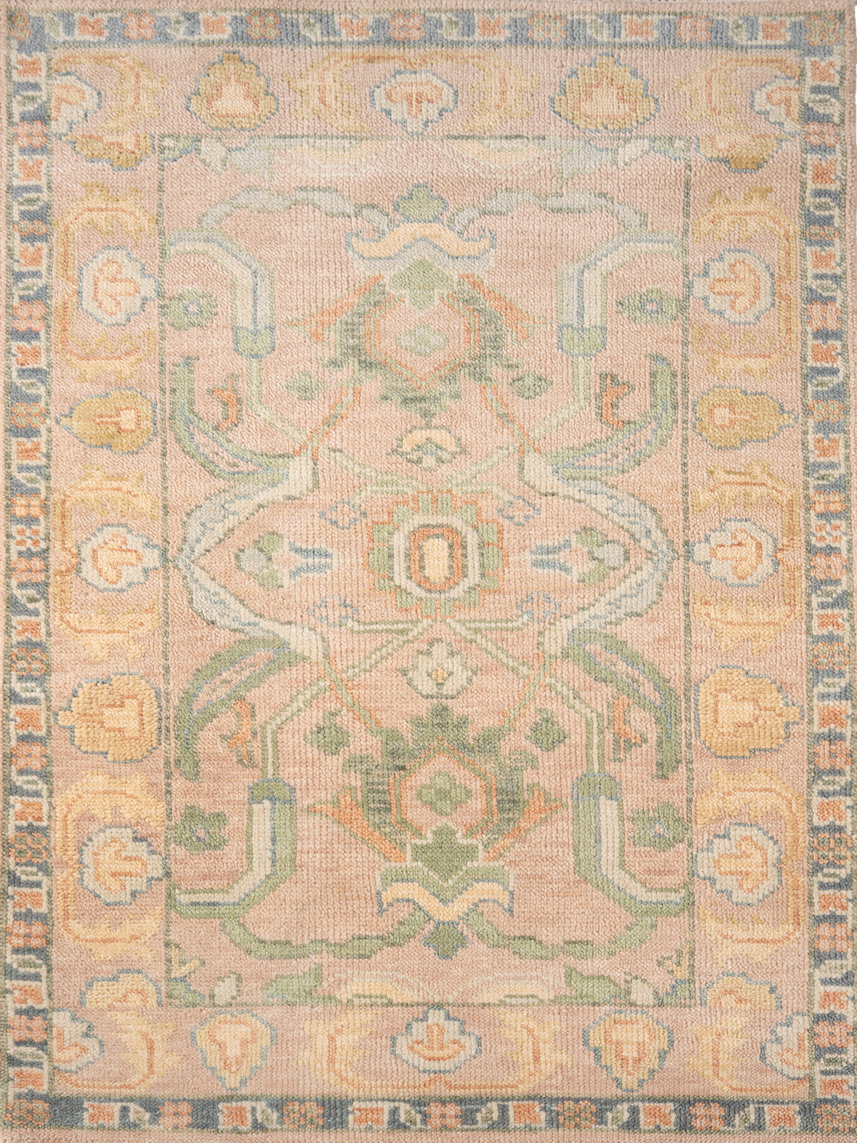 The Sage Seraglio nz wool rug in green tones