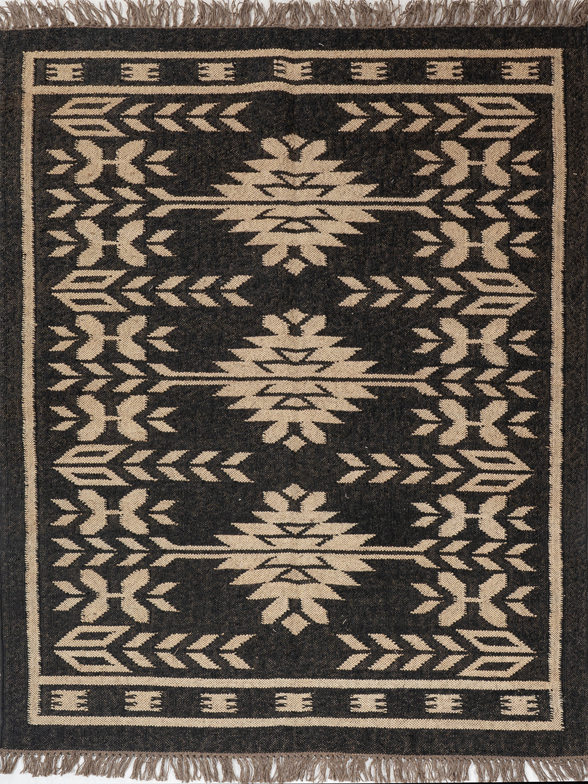 The Sky Strata Rug wool rug in blue tones