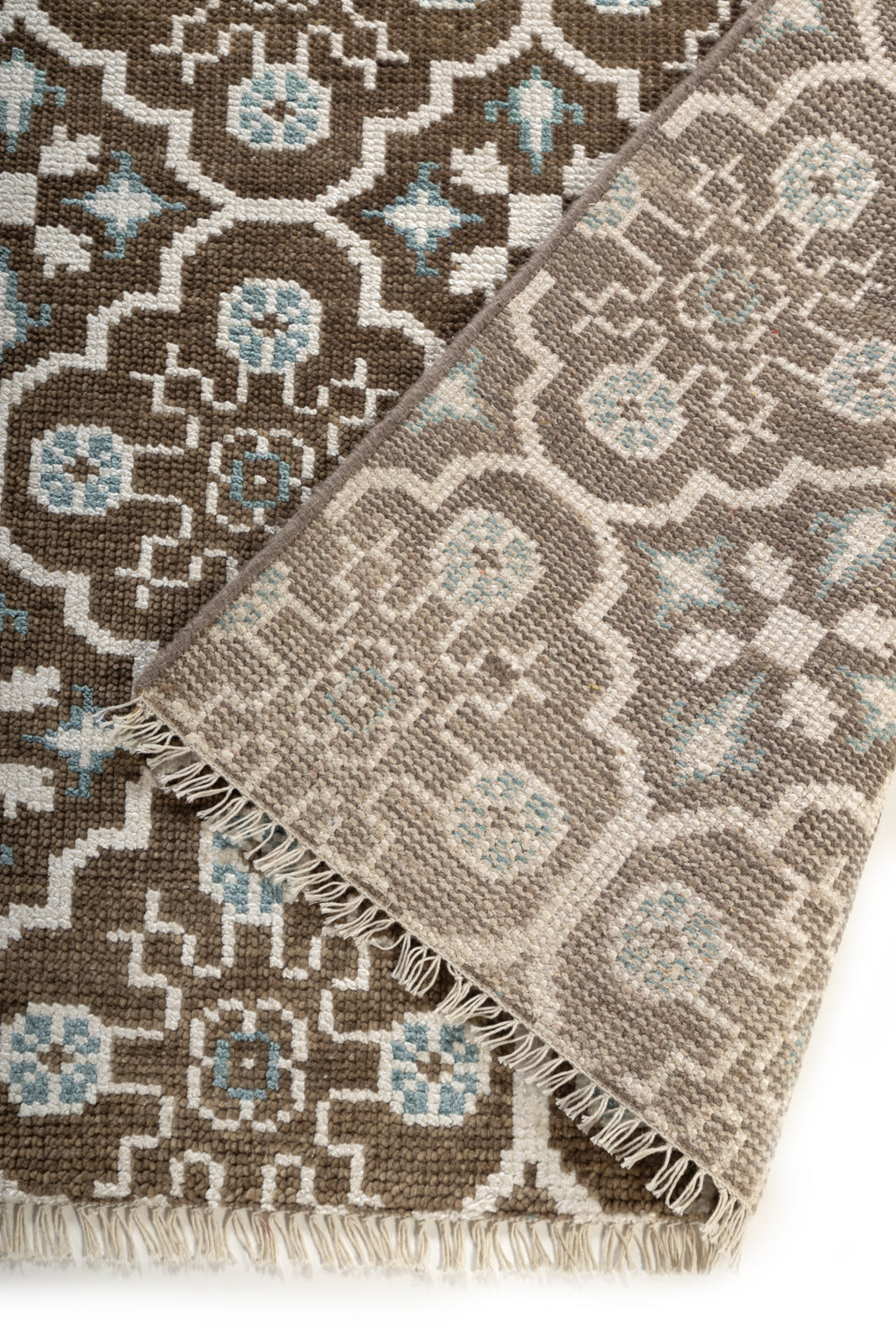 The Still Loom detail showing the textured wool surface and finishing