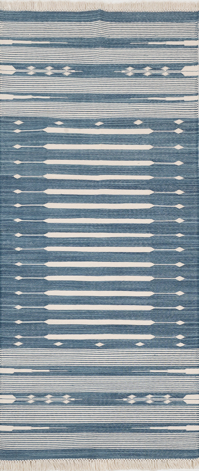 The Subtle Bloom Runner-Blue in cotton
