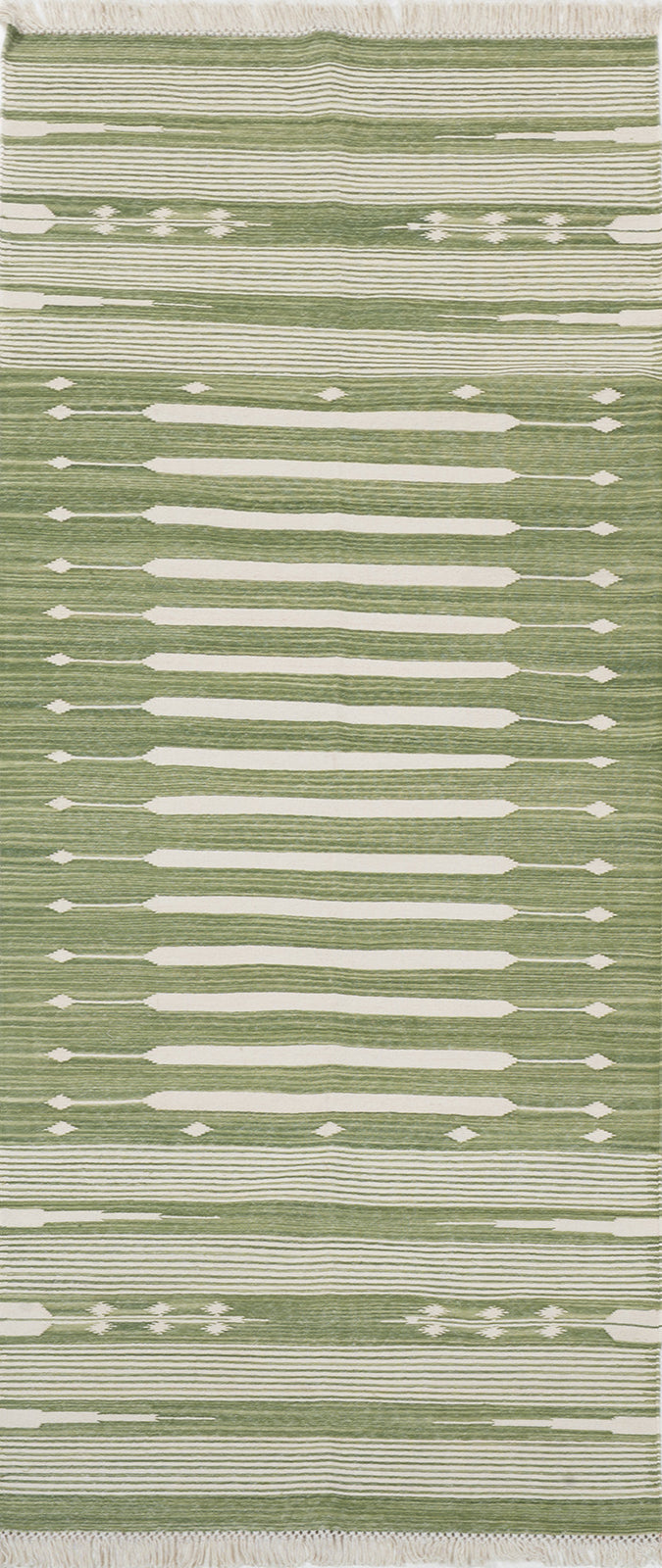 The Subtle Bloom Runner-Green in cotton