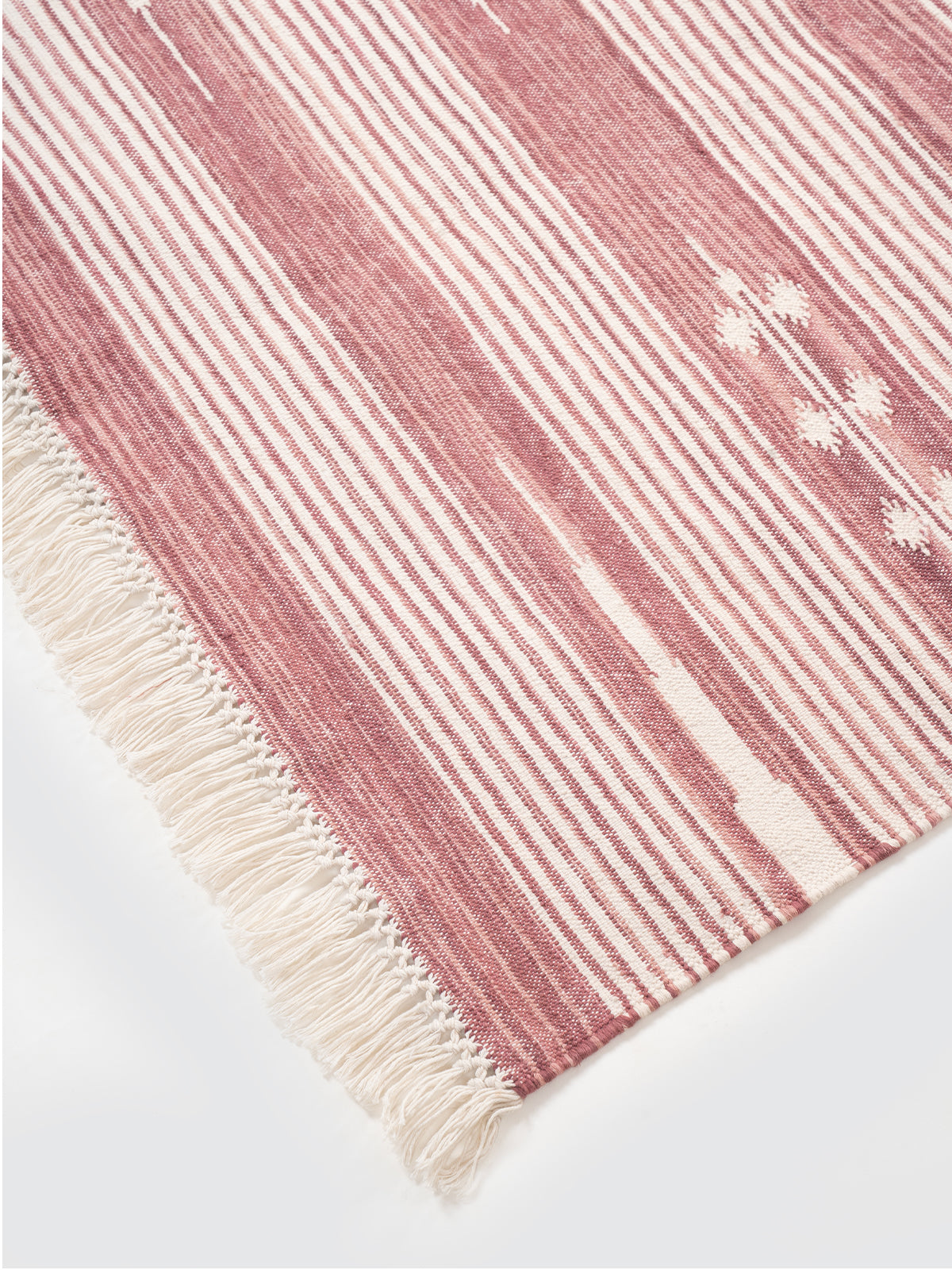 The Subtle Bloom Runner-Pink close-up showing the cotton weave and florals surface