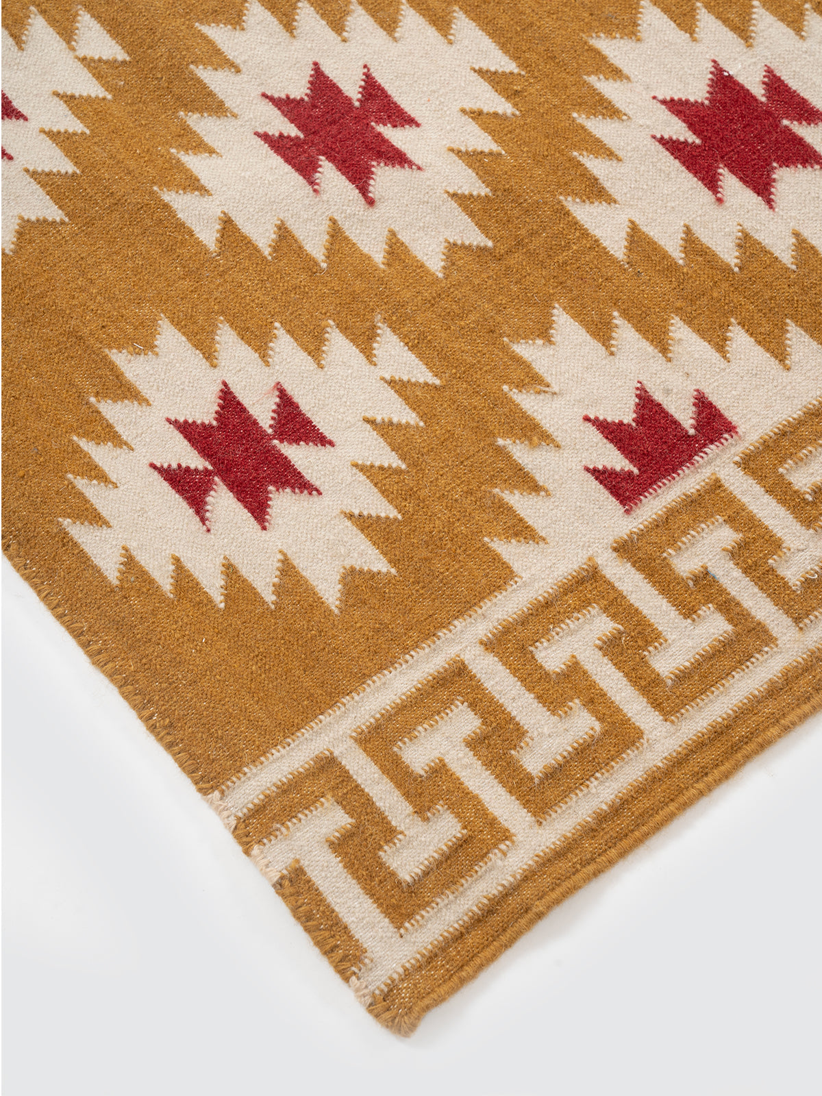 The Sultan's Path Runner close-up showing the cotton weave and traditional surface