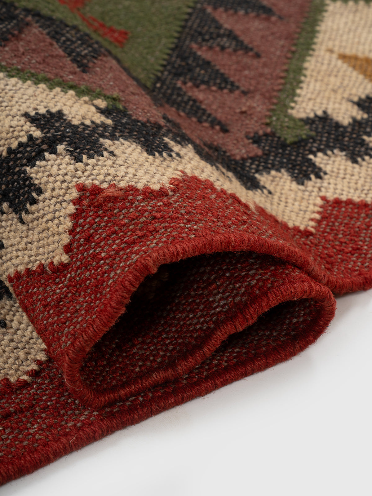 The Tribal Gem Runner - wool runner laid in a hallway view