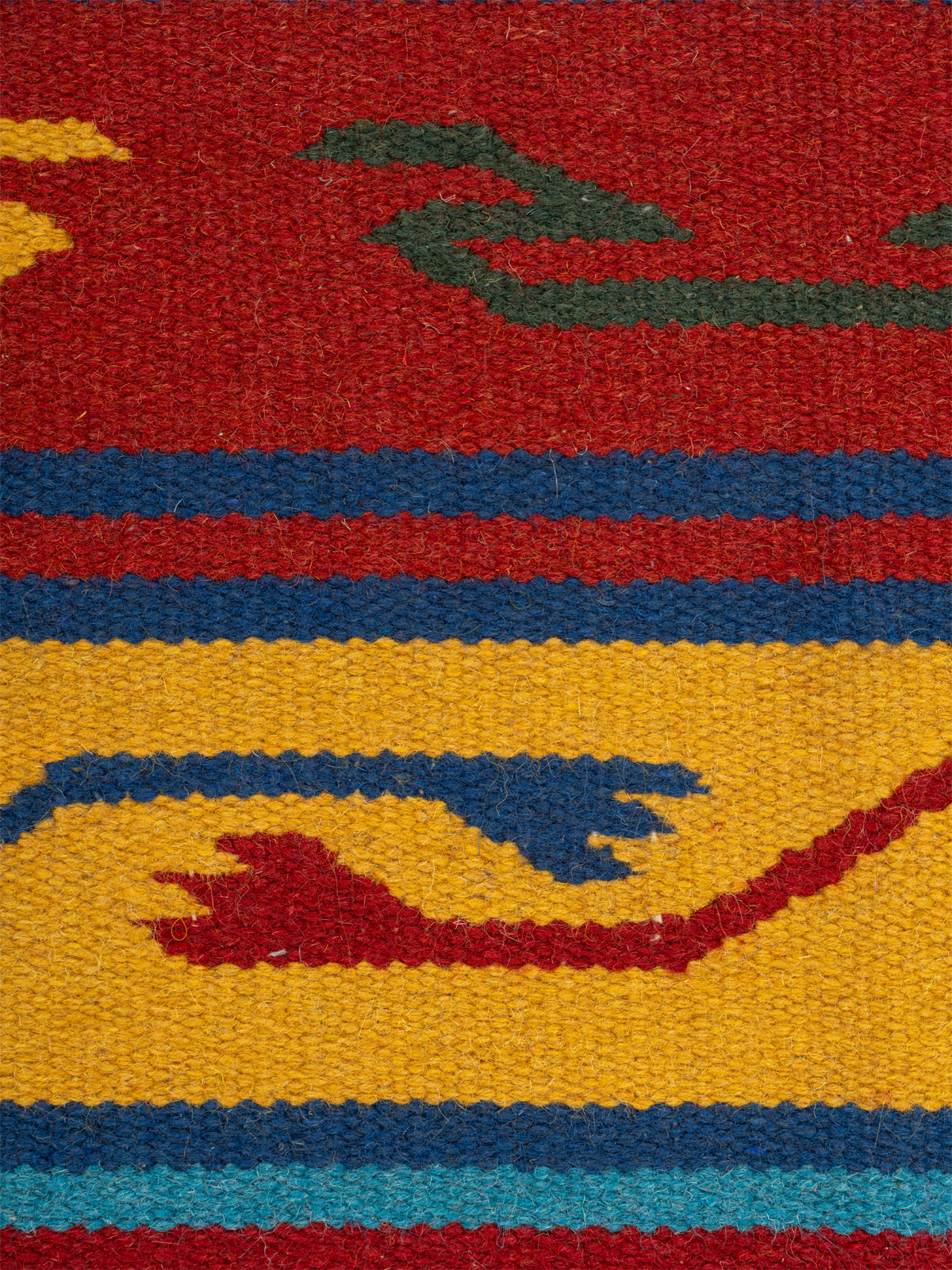 The Tribal Spirit Rug detail of the traditional motif in wool