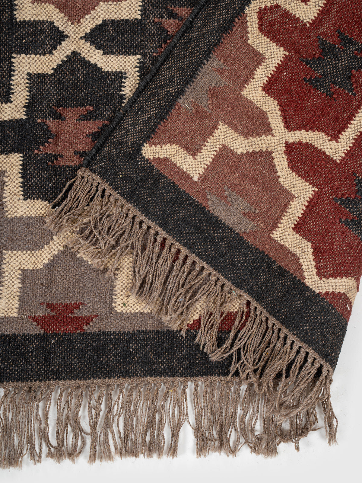The Twilight Mosaic Rug detail of the geometric pattern in wool