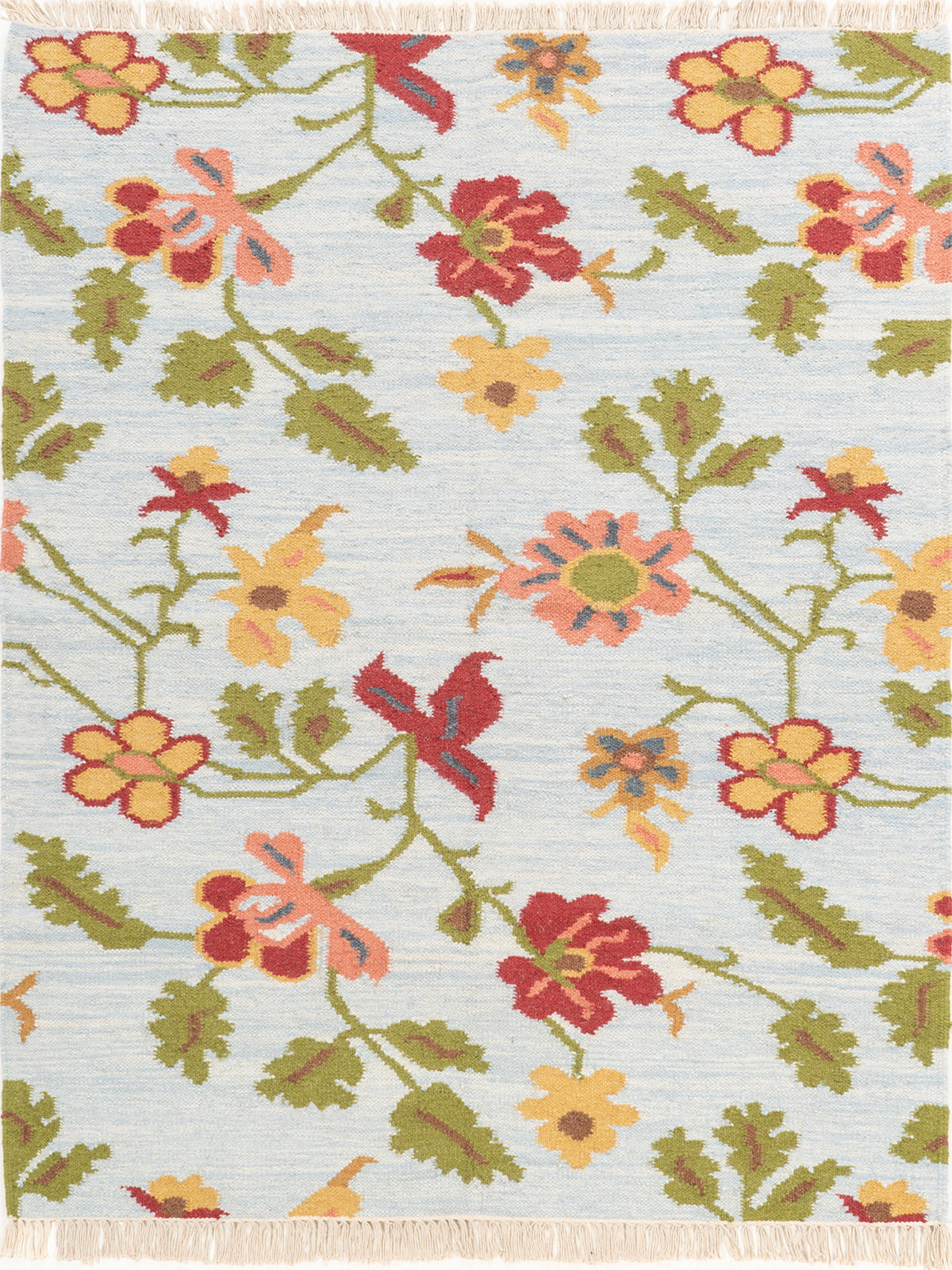 The Wildflower Bloom Rug wool rug in multicoloured tones