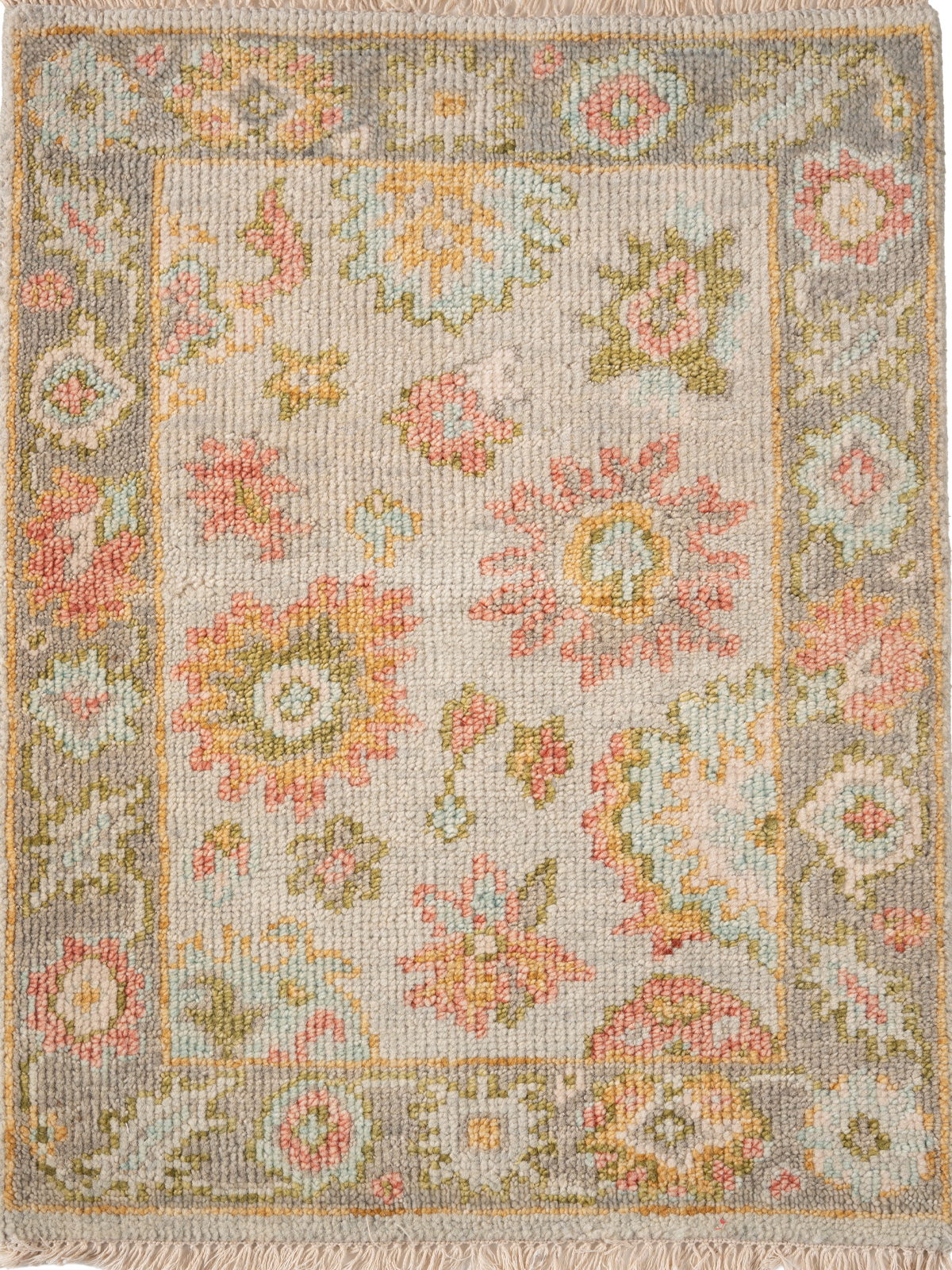 The Wildflower Hearth nz wool rug in multicoloured tones, overhead view