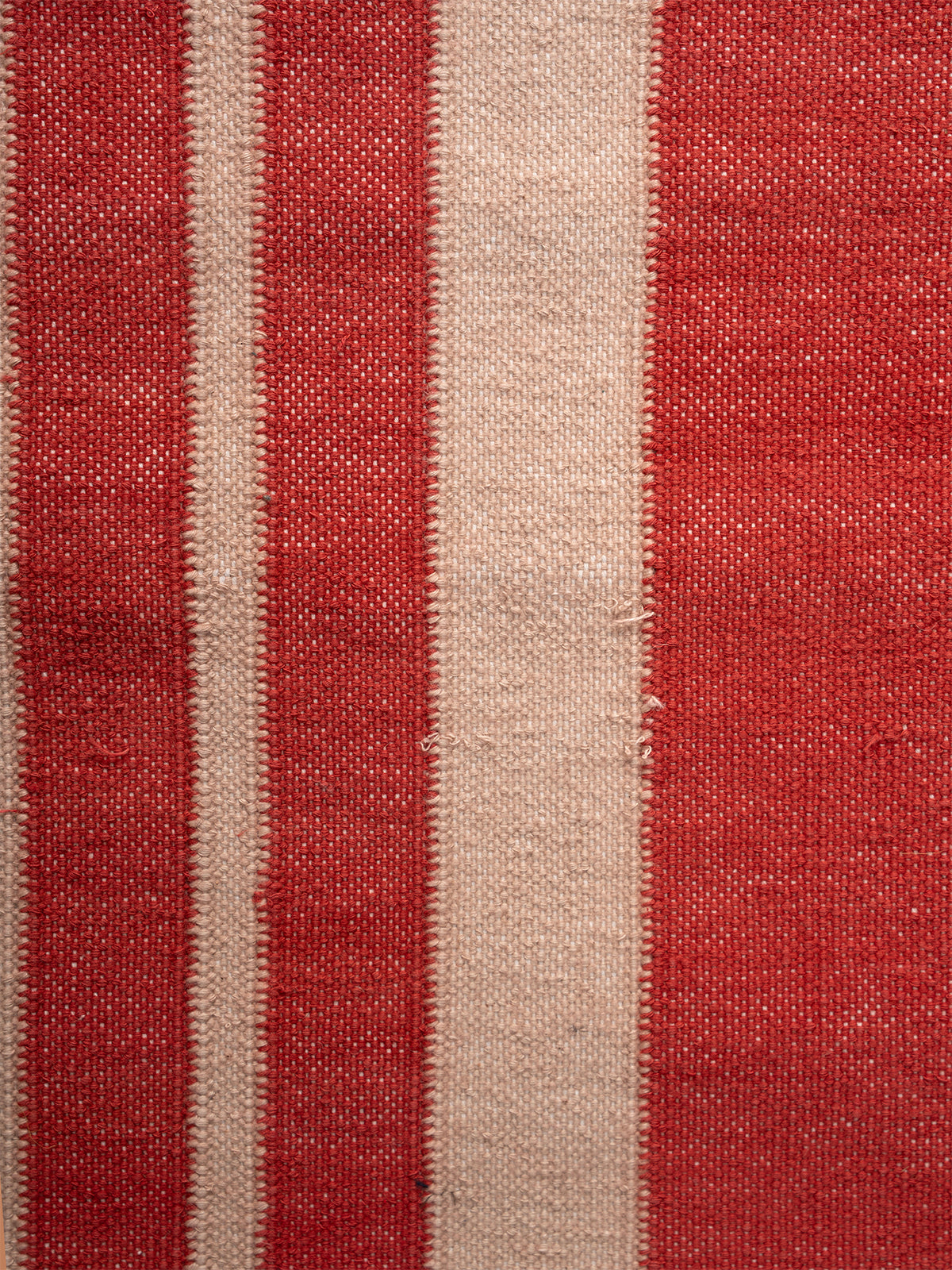 The Zigzag Trail Runner- Cherry - cotton runner laid in a hallway view