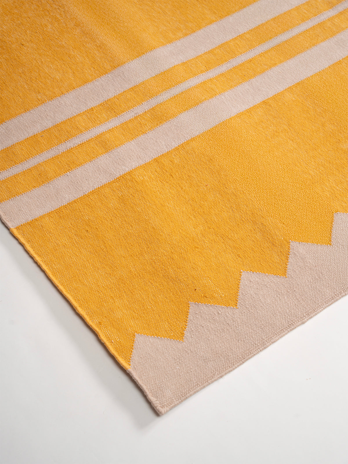 The Zigzag Trail Runner- Lemon close-up showing the cotton weave and geometric surface