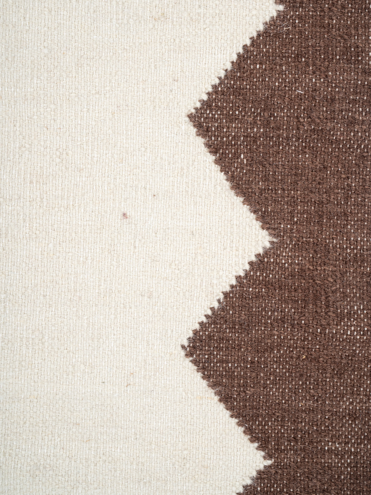 The Zigzag Trail Runner-Pearl - cotton runner laid in a hallway view