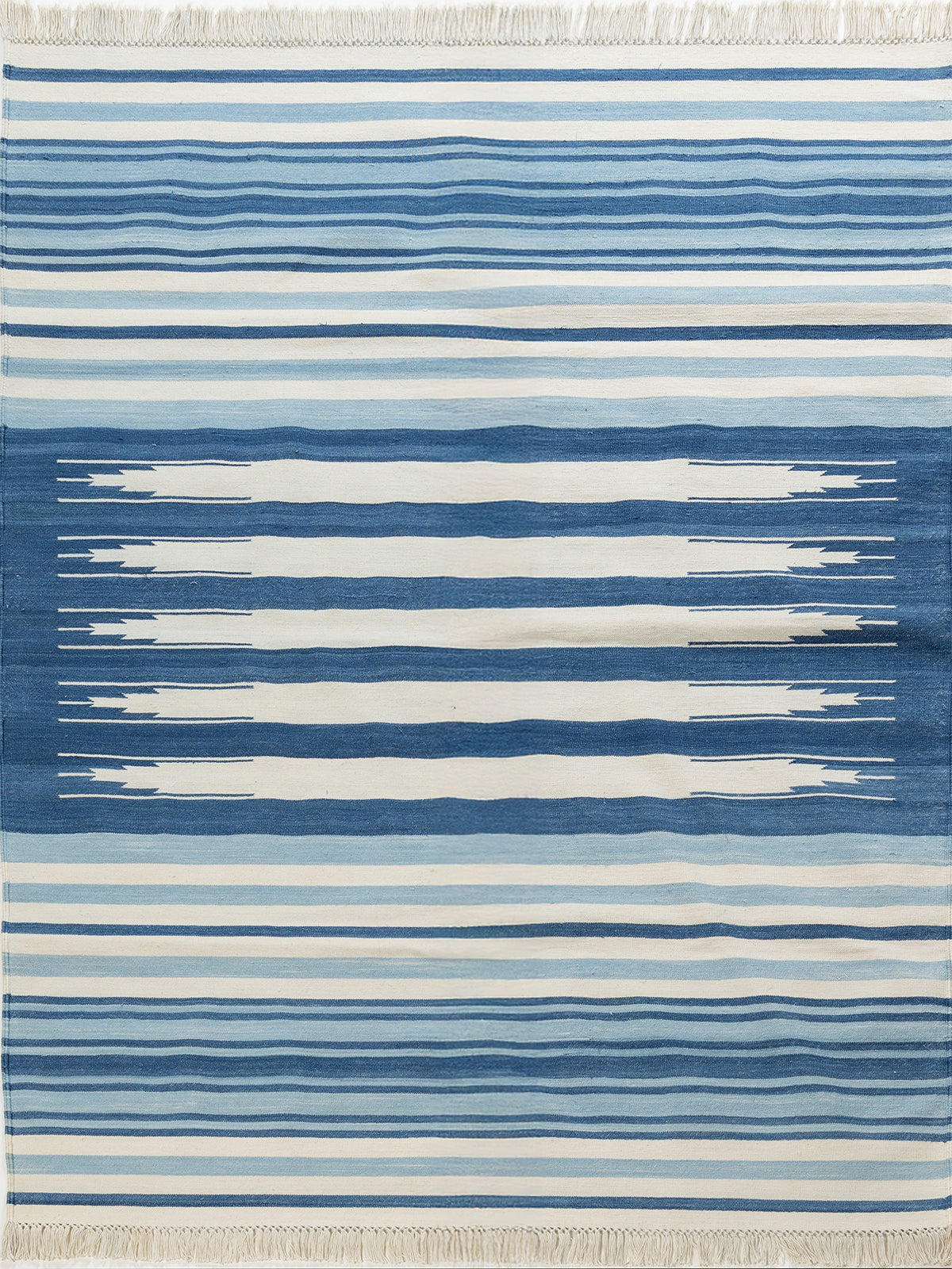 Tidal Flow cotton rug in blue tones