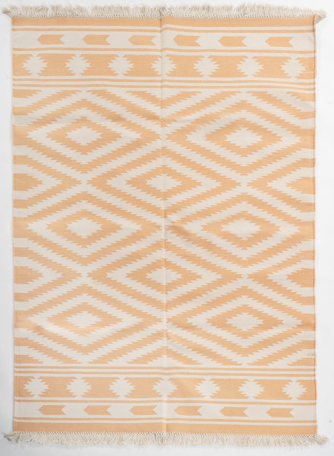 Tribal Chevron Reversible Cotton Flatweave Rug cotton rug in multicoloured tones