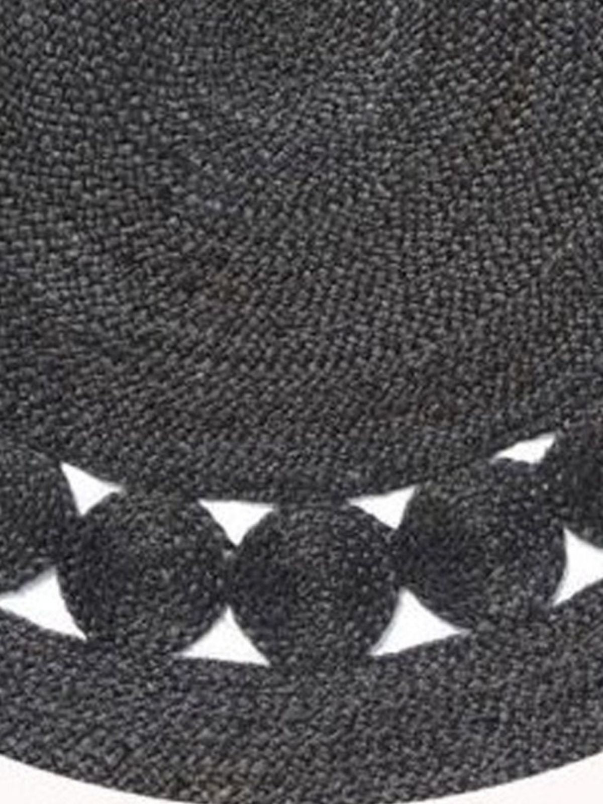 Tunis round jute rug-Black close-up showing the jute weave and surface texture