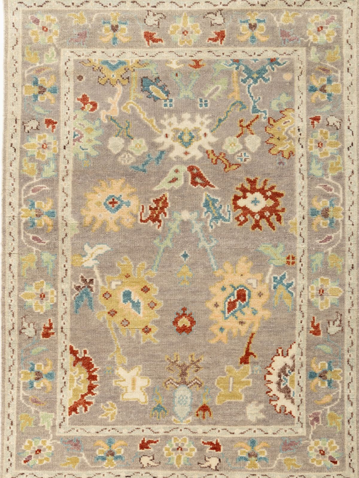Turkish Treasures Oushak Rug wool rug in multicoloured tones