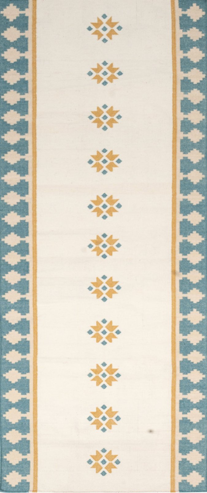 Turquoise Crossroads wool rug in blue tones
