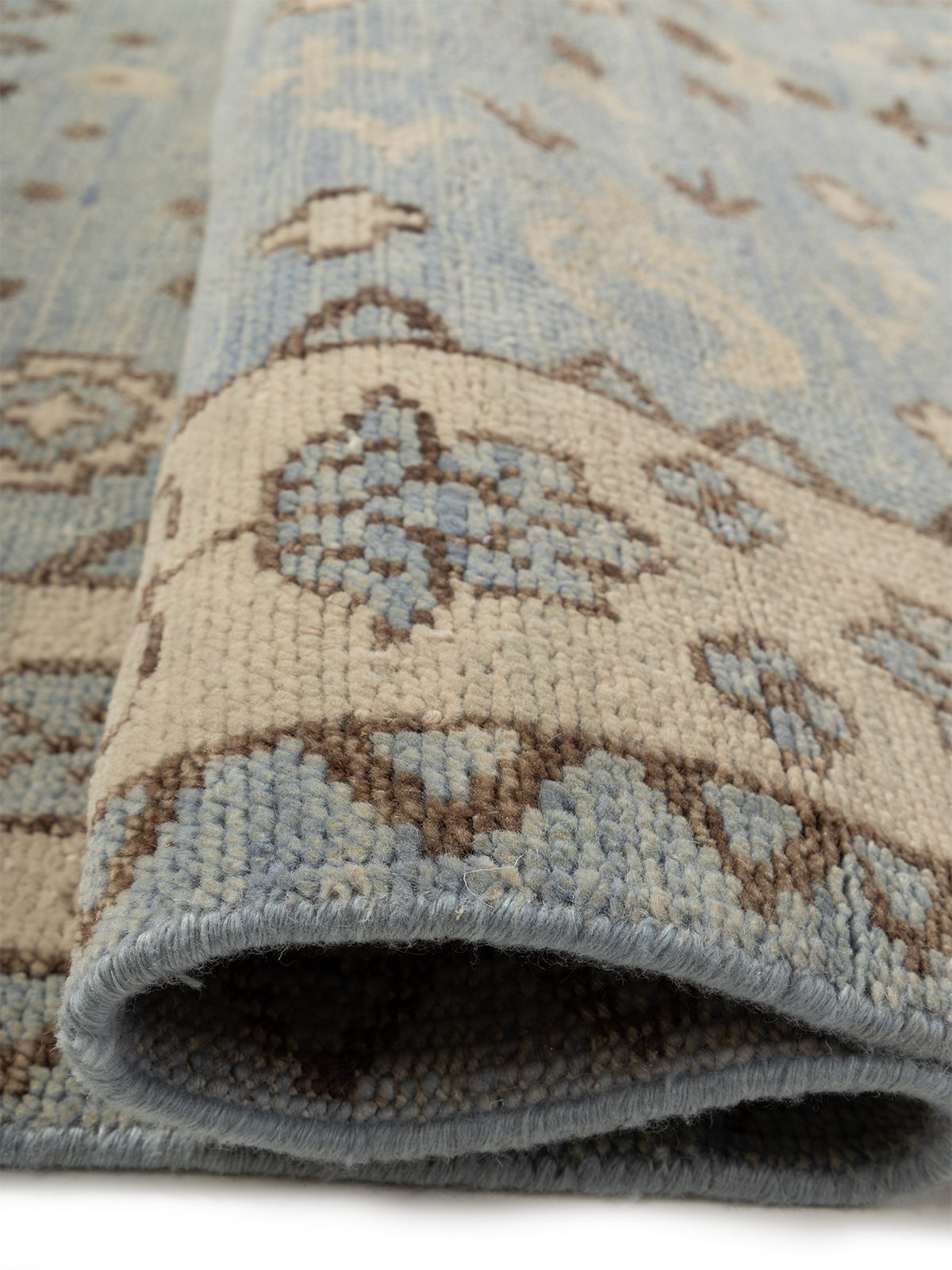 Twilight Bloom Oushak Rug - additional product view showing the wool rug