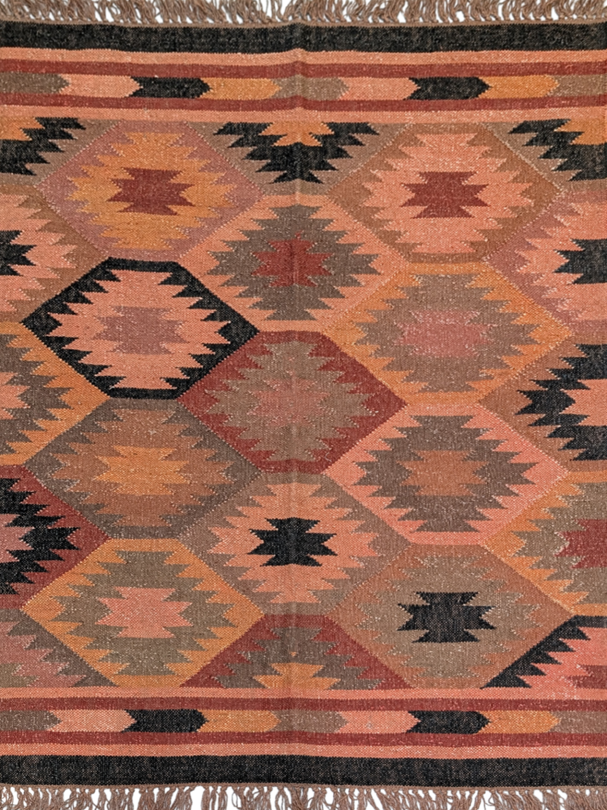 Twilight Terra Kilim Rug cotton rug in brown tones