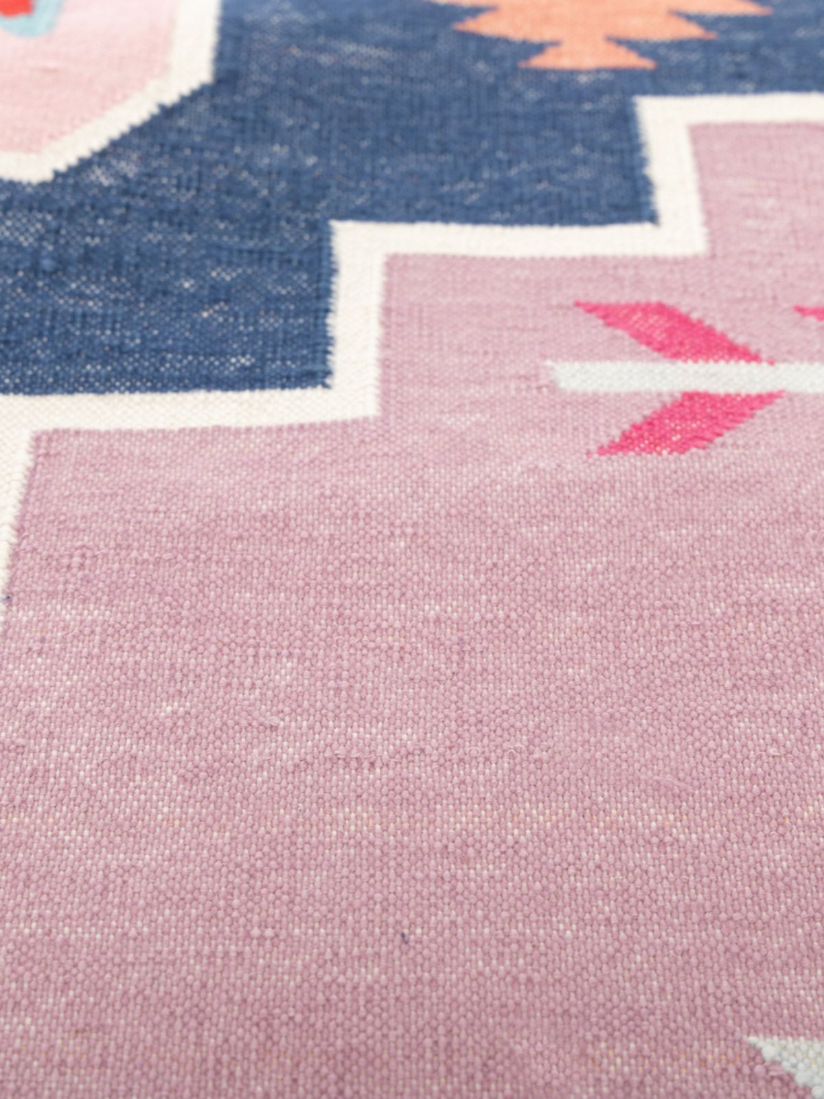 Vibrant Kaleidoscope - additional product view showing the cotton rug