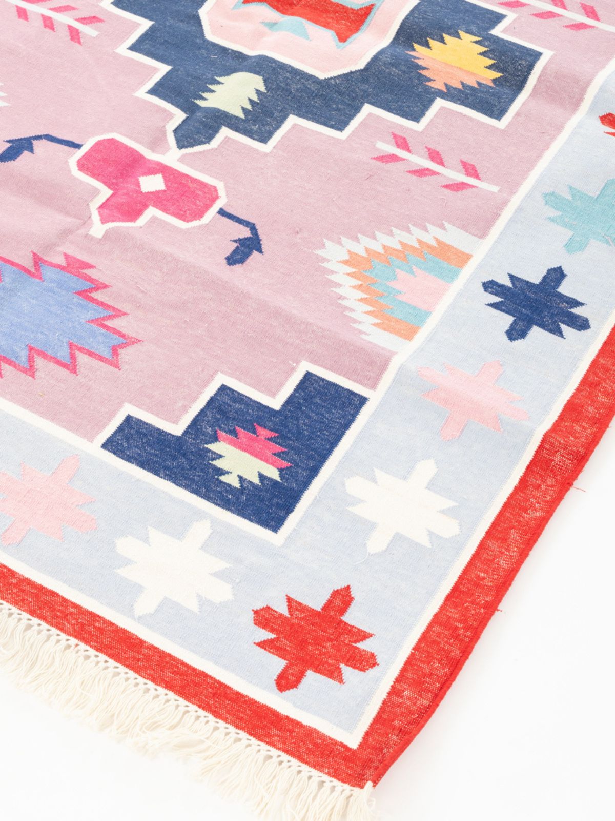 Vibrant Kaleidoscope - additional product view showing the cotton rug