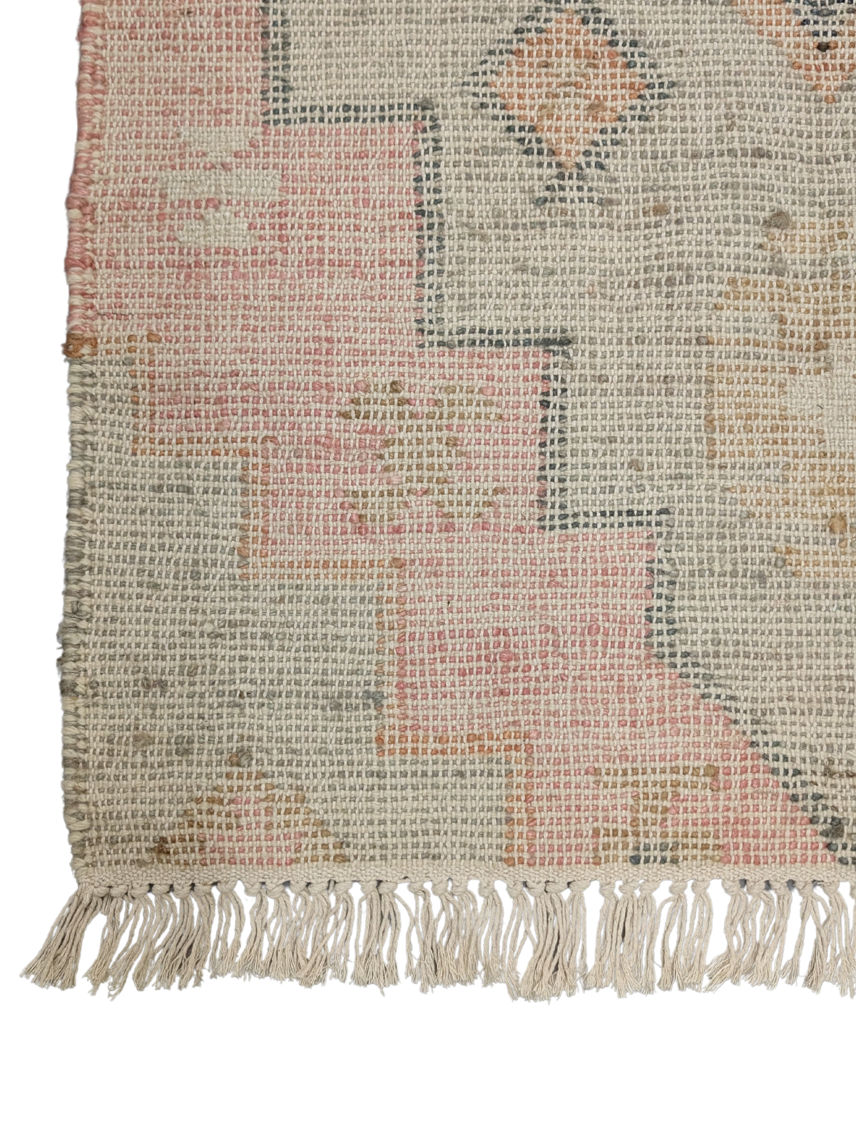 Vintage Aura cotton rug styled in a living room interior
