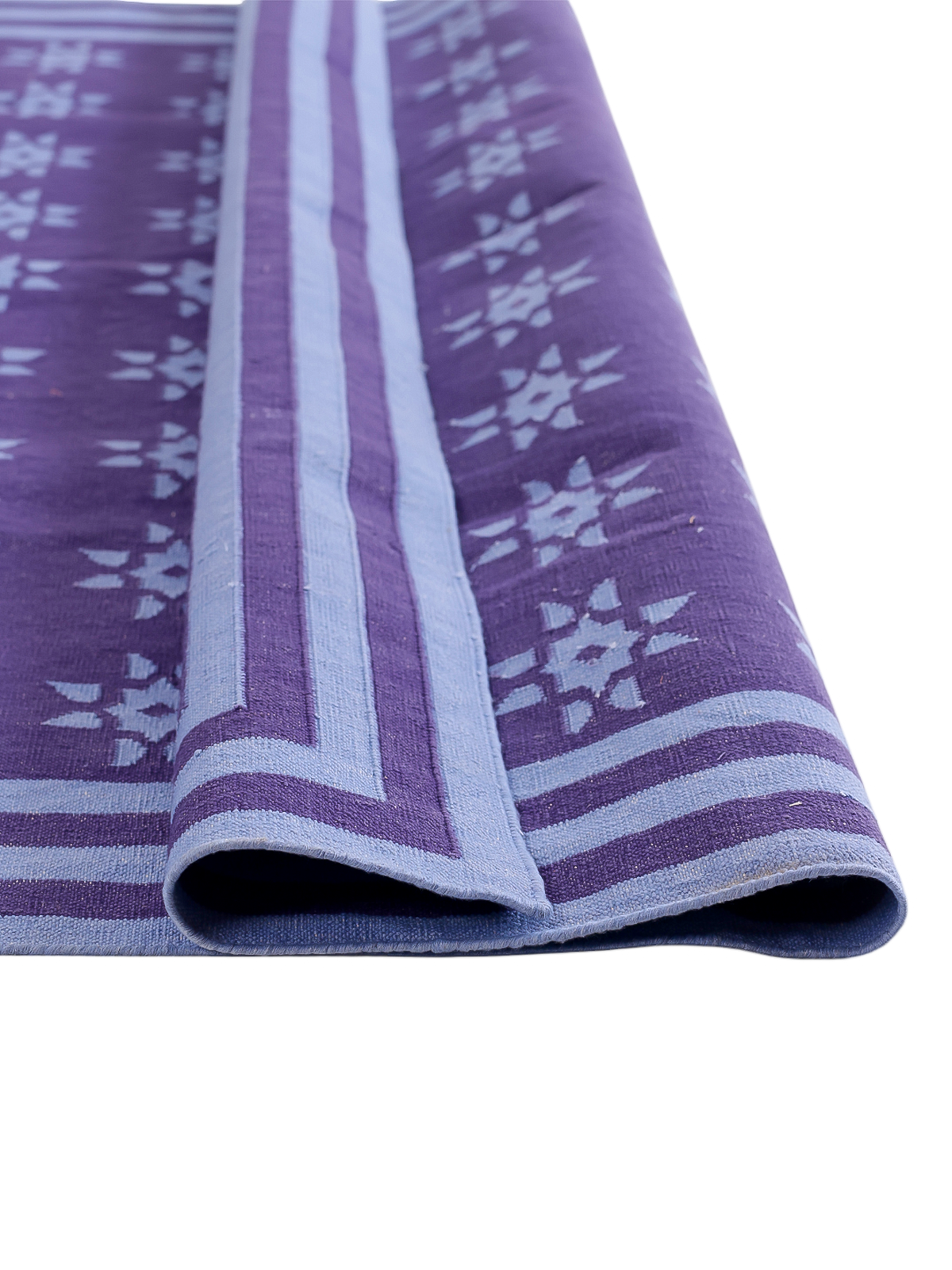Violet Starfall Flatweave Rug - texture detail showing cotton surface