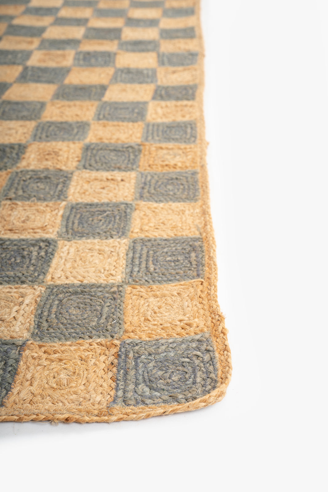 Windsor checkered Jute rug-Grey - additional product view showing the jute rug