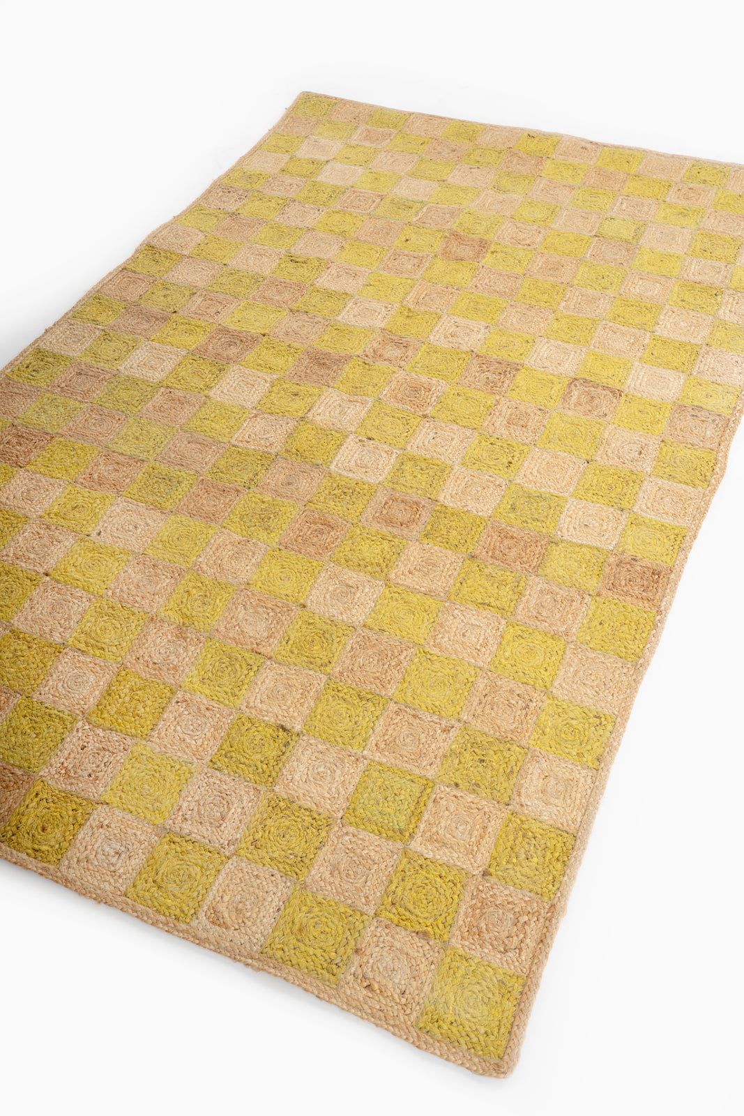 Windsor checkered Jute rug-Leaf green - additional product view showing the jute rug
