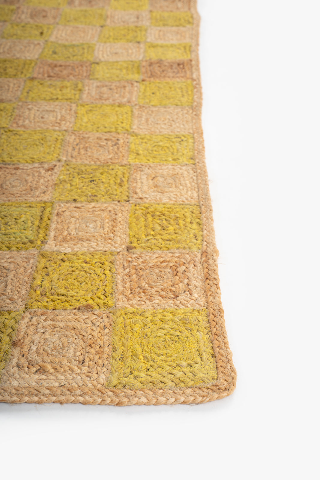 Windsor checkered Jute rug-Leaf green - additional product view showing the jute rug