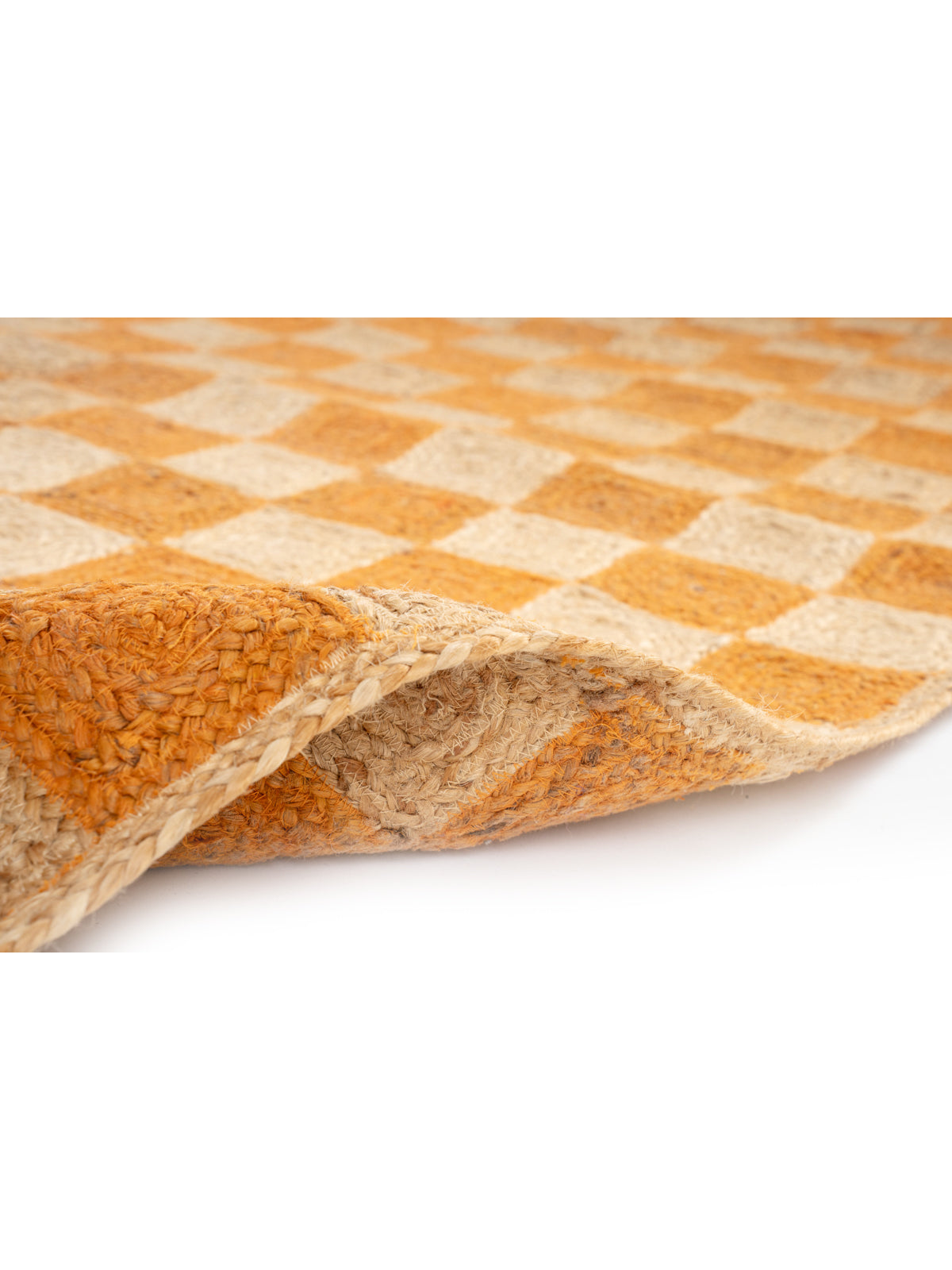 Windsor checkered Jute rug-Orange - additional product view showing the jute rug