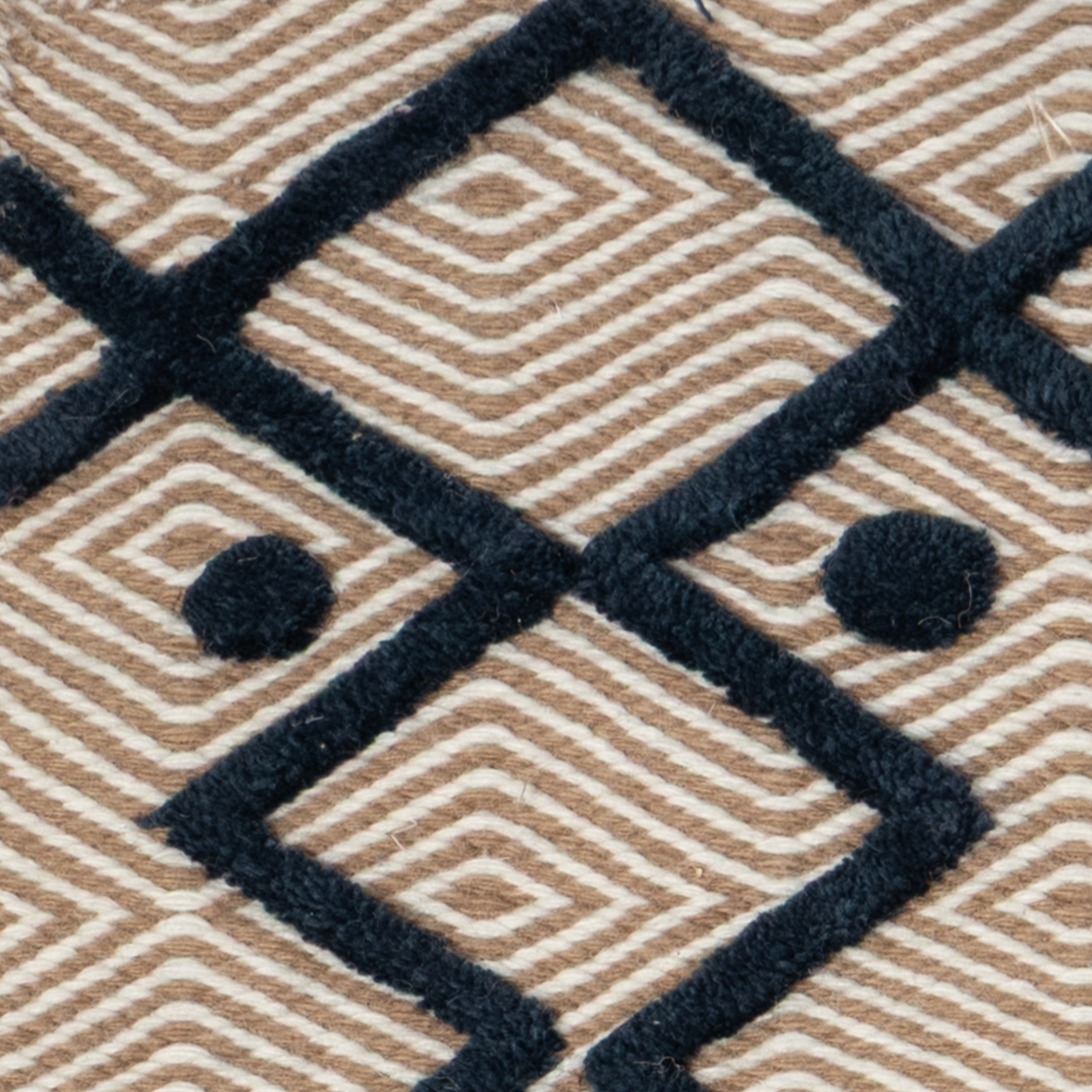 Wool Mesa close-up showing the wool weave and geometric motif