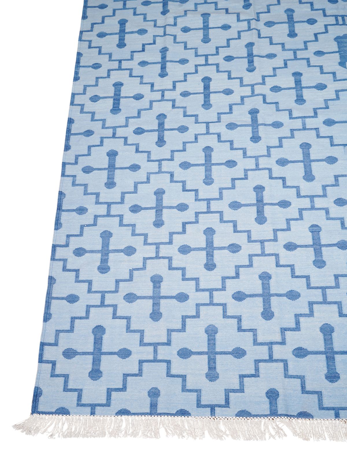 Yale interlock flatweave rug - texture detail showing cotton surface