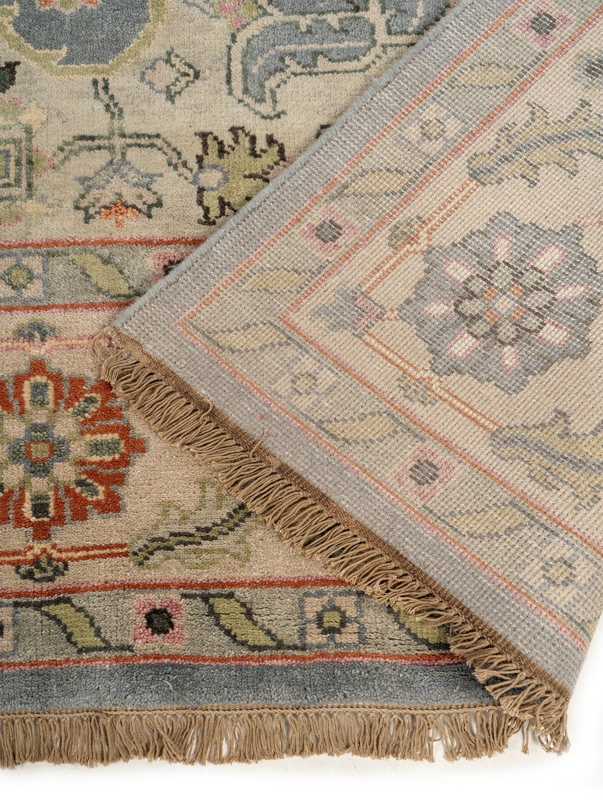 Zarafshan Sky detail of the traditional motif in handspun wool
