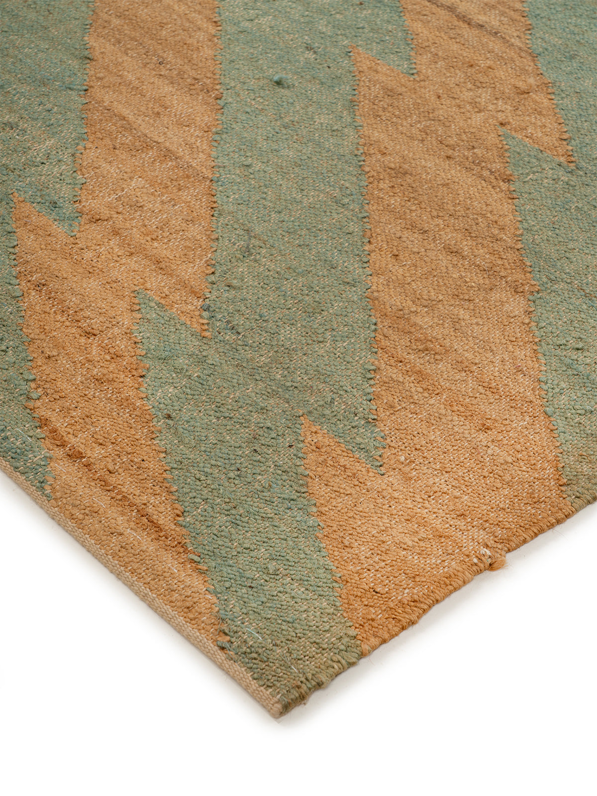 Zigzag Dune Jute Rug close-up showing the jute weave and geometric motif